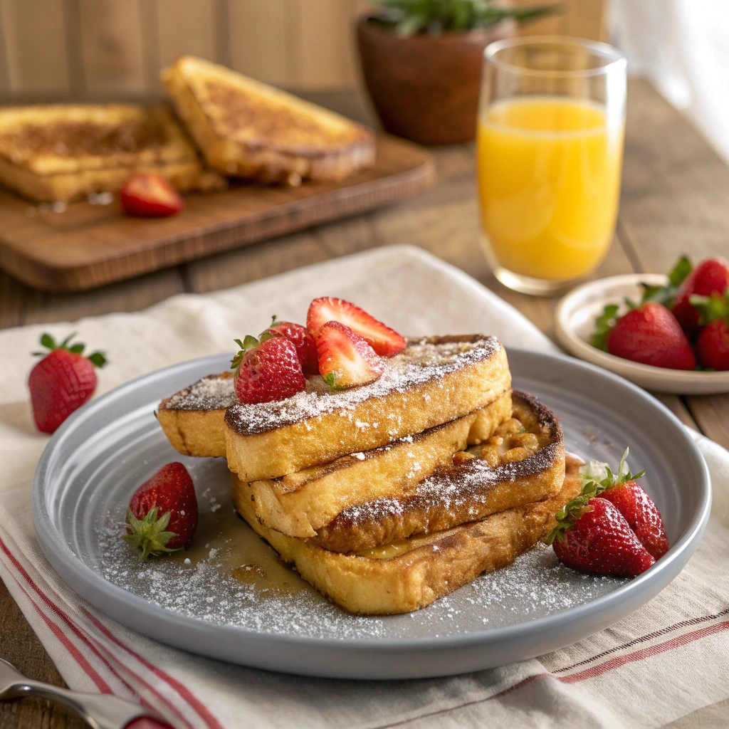 Delicious Homemade French Toast with Golden Brown Crust
