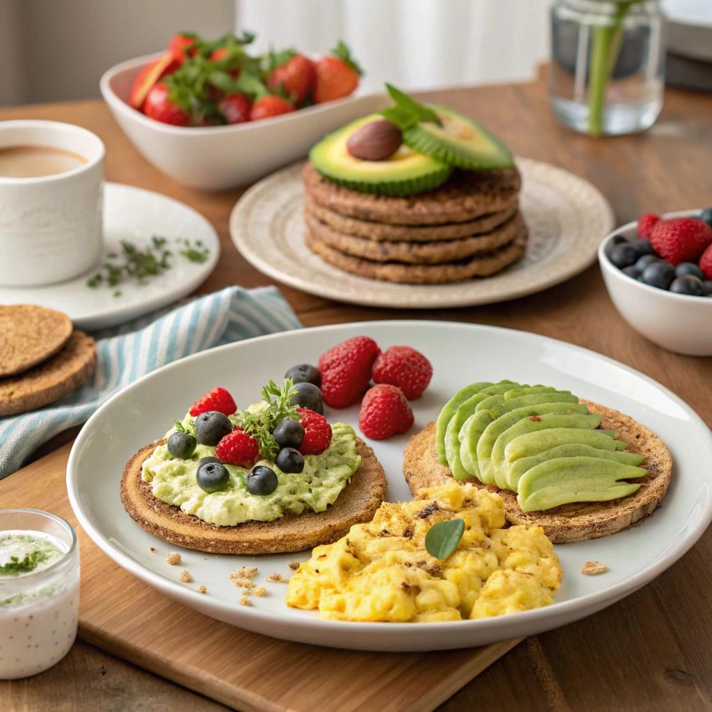 Hearty toasted Ezekiel bread topped with creamy almond butter—nutrient-dense and energizing for a healthy start."