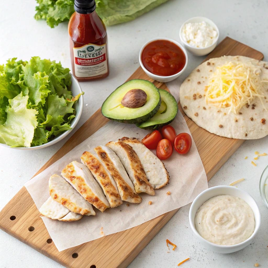 Grilled chicken, fresh veggies, cheese & sauce — all wrapped in a soft tortilla. Quick, healthy, delicious!